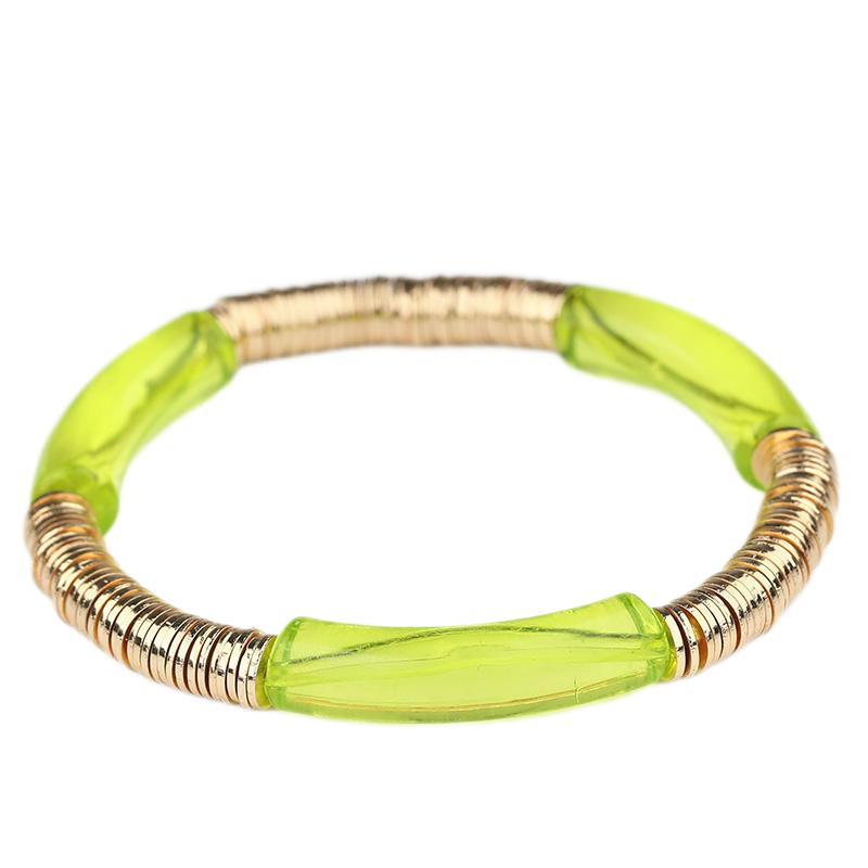 Geometric Two Tone Acrylic Casual Bracelets for Women with 18K Real Gold Plated Coating and 0.03µm Thickness