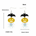 Funny Pumpkin Drop Earrings in Acrylic, Unisex Halloween Jewelry, 1 Pair