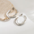 C Shape Drop Earrings for Women with 304 Stainless Steel Featuring PVD Vacuum Plating