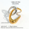Elegant Geometric Open Rings for Women, Featuring Waterproof Non Tarnish 304 Stainless Steel and Real Gold Plated PVD Coating
